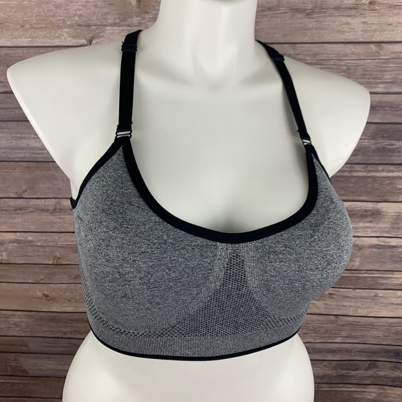 Puma Other - Puma Grey & Black Sports Bra Removable Breast Pads